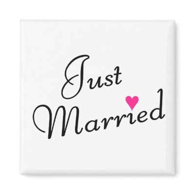 Just Married Refrigerator Magnet