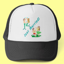 Just Married - Mermaid Hula hats
