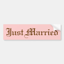 "Just Married" Old English text bumper sticker