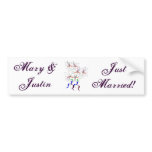 "Just Married" Peace Lillies Bumper Sticker