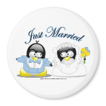 Just Married Penguins magnets by fightcancertees Just Married Penguins magnets