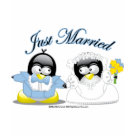 kids_basic_ringer_tshirt - Just Married Penguins
