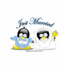 ladies_casual_tshirt - Just Married Penguins