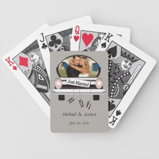Just Married Personalized Bicycle® Playing Cards