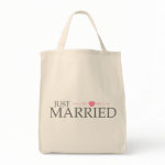 Just Married (Pink Heart Scroll) Bag