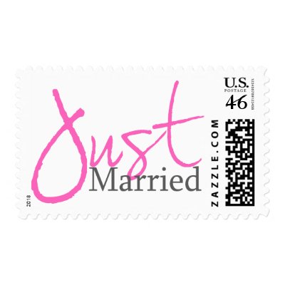 Just Married (Pink Script) Stamp