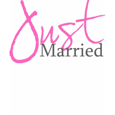 Just Married (Pink Script) t-shirts