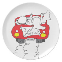 Just Married Party Plates