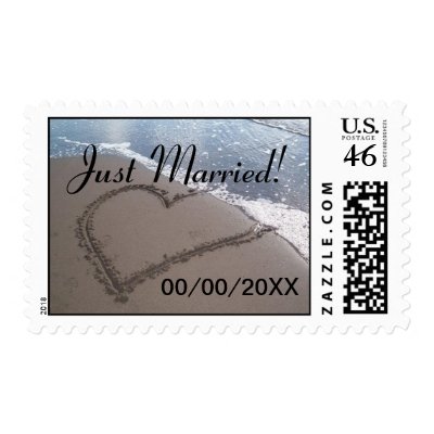 Just Married Postage Stamp