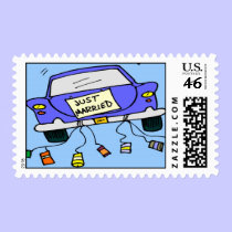 Just Married Postage Stamp stamps