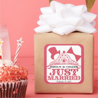 Just Married Princess Bride Tiara Wedding Sticker sticker