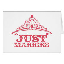 Just Married Princess Bride Tiara Weddings Greeting Card