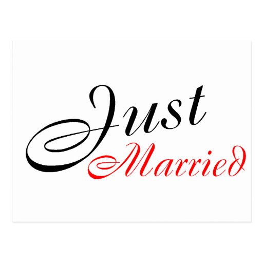 Just Married (Red Blk) Postcard