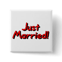 Just Married (Red) buttons