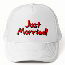Just Married (Red) hats by BacheloretteGirl Just Married (Red) hats