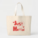Just Married Red Heart bag