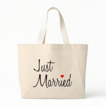 Just Married (Script With Red Heart) bags