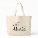 Just Married (Script With Red Heart) bag