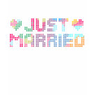 ladies_fitted_babydoll - Customizable fun T-shirt for newly weds with colorful dots and hearts reading Just Married.  Feel free to add custom text and to choose your own shirts style and color, the design fits both light and dark apparel.