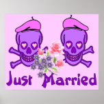 Just Married Skulls Posters