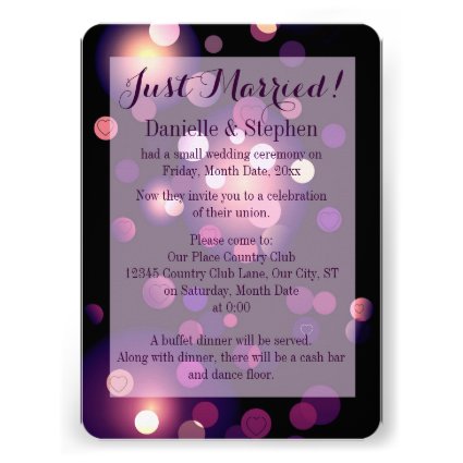 Just Married Spots and Hearts Announcement