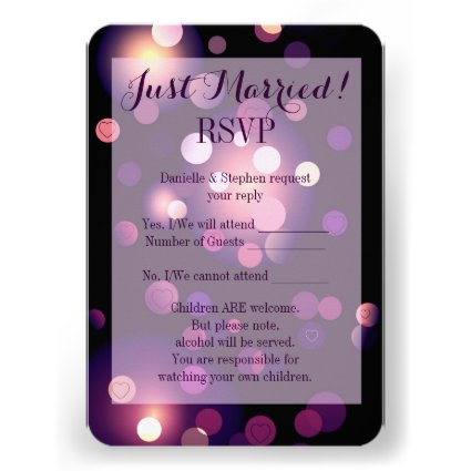 Just Married Spots and Hearts RSVP Personalized Invitations