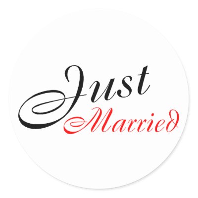 Just Married Round Sticker