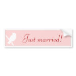 “Just married!” Sticker into pink with birdie Bumper Sticker