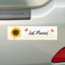 Just Married Sunflower Butterfly BumperSticker Bumper Stickers
