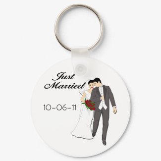 Just Married T-shirts and Keepsakes keychain