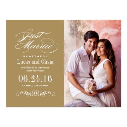 Just Married Wedding Announcements | Antique Gold Postcards