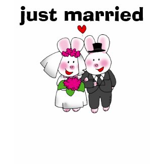 just married (wedding bunnies) shirt