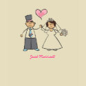 Just Married! Wedding Couple Cute Cartoon T-Shirt by fat_fa_tin Just Married! Wedding Couple Cute Cartoon T-Shirt