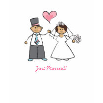 Just Married! Wedding Couple Cute Cartoon T-Shirt by fat_fa_tin Just Married! Wedding Couple Cute Cartoon T-Shirt