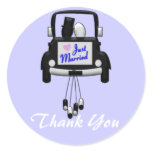 Just Married Wedding Couple in Car Stickers stickers