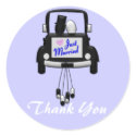Just Married Wedding Couple in Car Stickers
