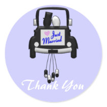 Just Married Wedding Couple in Car Stickers