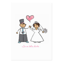 Just Married! Wedding Couple Mini Save-the-Date business cards by fat_fa_tin Just Married! Wedding Couple Mini Save-the-Date business cards
