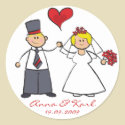 Just Married! Wedding Couple Sticker by fat_fa_tin Just Married! Wedding Couple Sticker