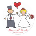 Just Married! Wedding Couple Sticker