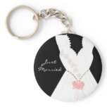 Just Married Wedding Gown Keychains