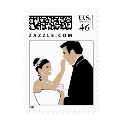 Just Married Wedding Postage Stamp by White_Wedding