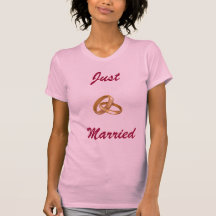 Just Married - Wedding Rings Tee Shirts