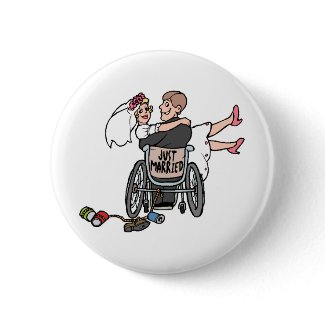 Just Married Wheelchair button