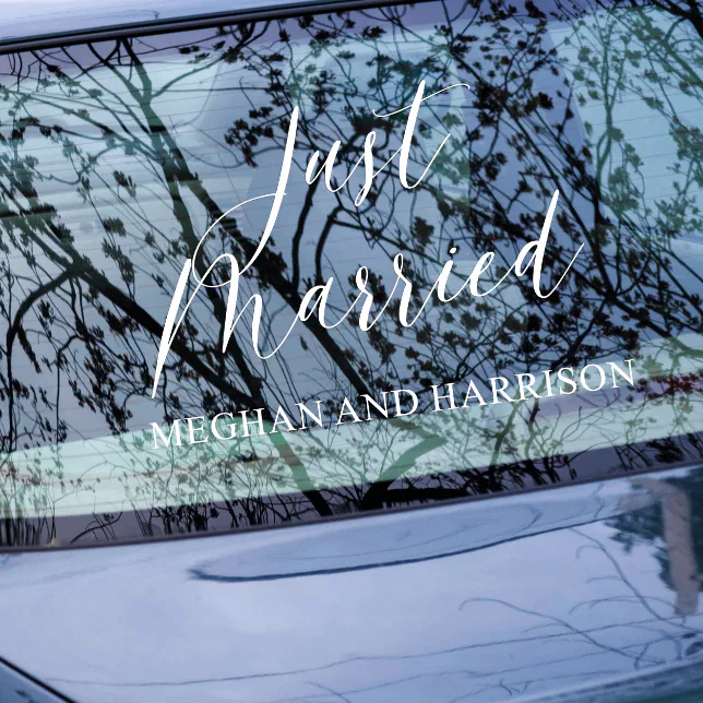 Just Married Window Cling Zazzle