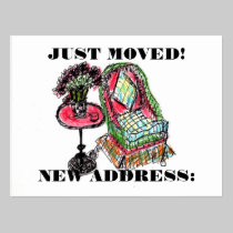 JUST MOVED NEW ADDRESS POSTCARD postcards