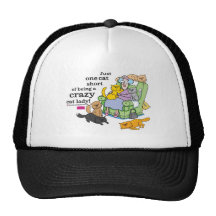 Just One Cat Short Of Being A Crazy Cat Lady Hats