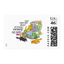 Just One Cat Short Of Being A Crazy Cat Lady Postage Stamp