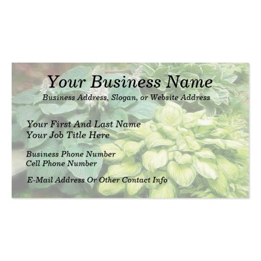 Just One More Hosta! Business Card Template (front side)