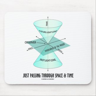 Just Passing Through Space & Time (Light Cone) mousepad